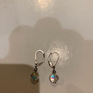 Elegant Silver Crystal Drop Earrings